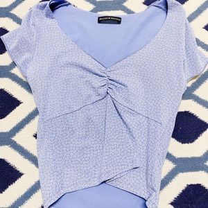 Blue and white crop top